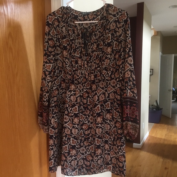 Long Sleeve Box Style Dress Lined Puffy Sleeves - Picture 2 of 16